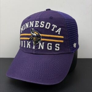 Minnesota Vikings 47 Brand Purple Mesh Trucker Snapback Hat Cap NFL Football